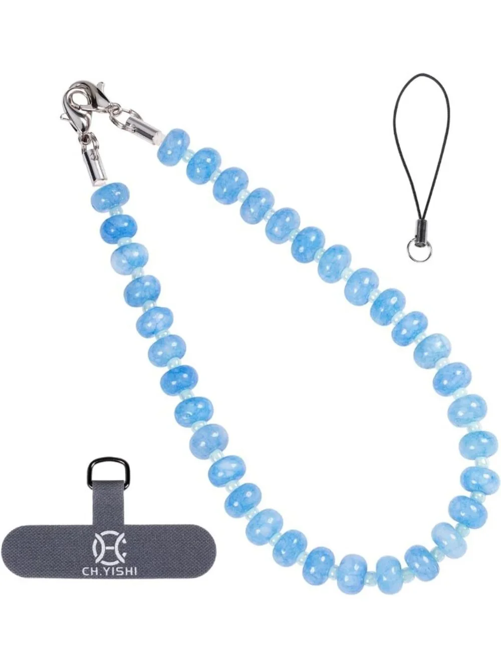 Handmade Gemstone Crystal Phone Lanyard, Beaded Wrist Strap & Keychain Decor